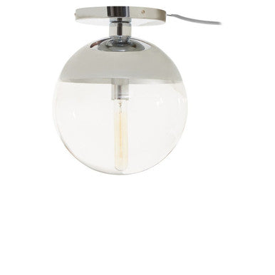 Orsina Revive Chrome Ceiling Light – Modern Clear Globe Flush Mount