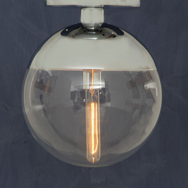 Orsina Revive Chrome Ceiling Light – Modern Clear Globe Flush Mount