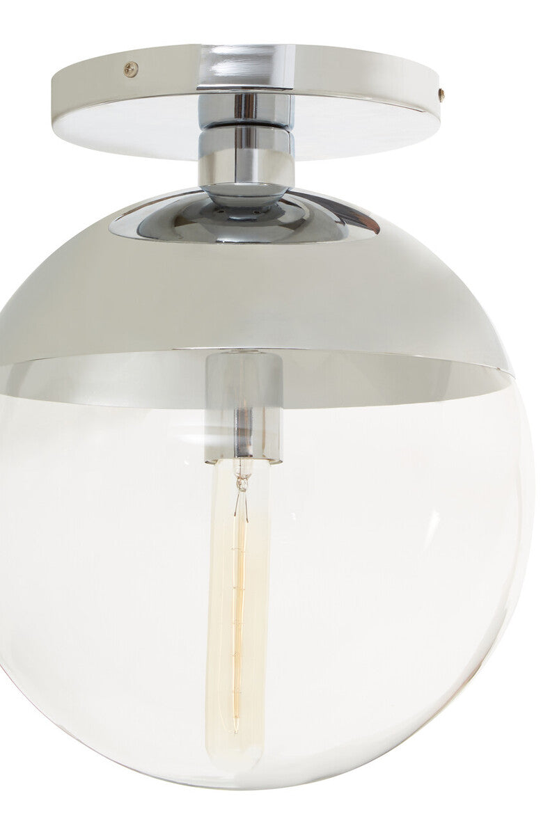 Orsina Revive Chrome Ceiling Light – Modern Clear Globe Flush Mount