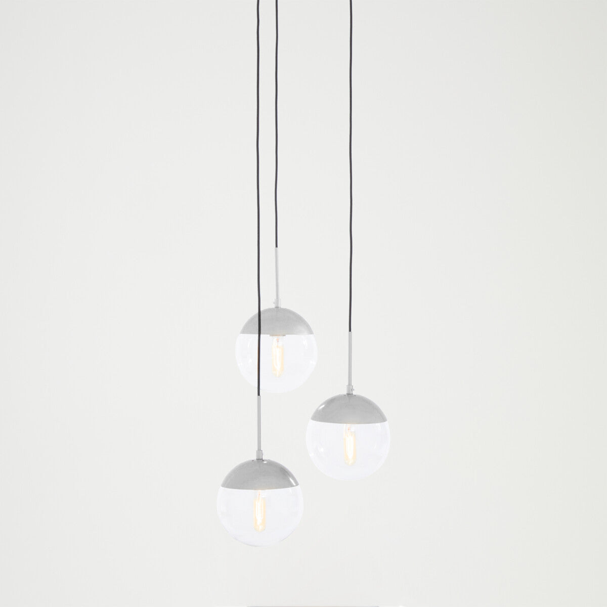 Orsina Revive 3-Light Chrome Pendant | Modern Glass Globe Lighting