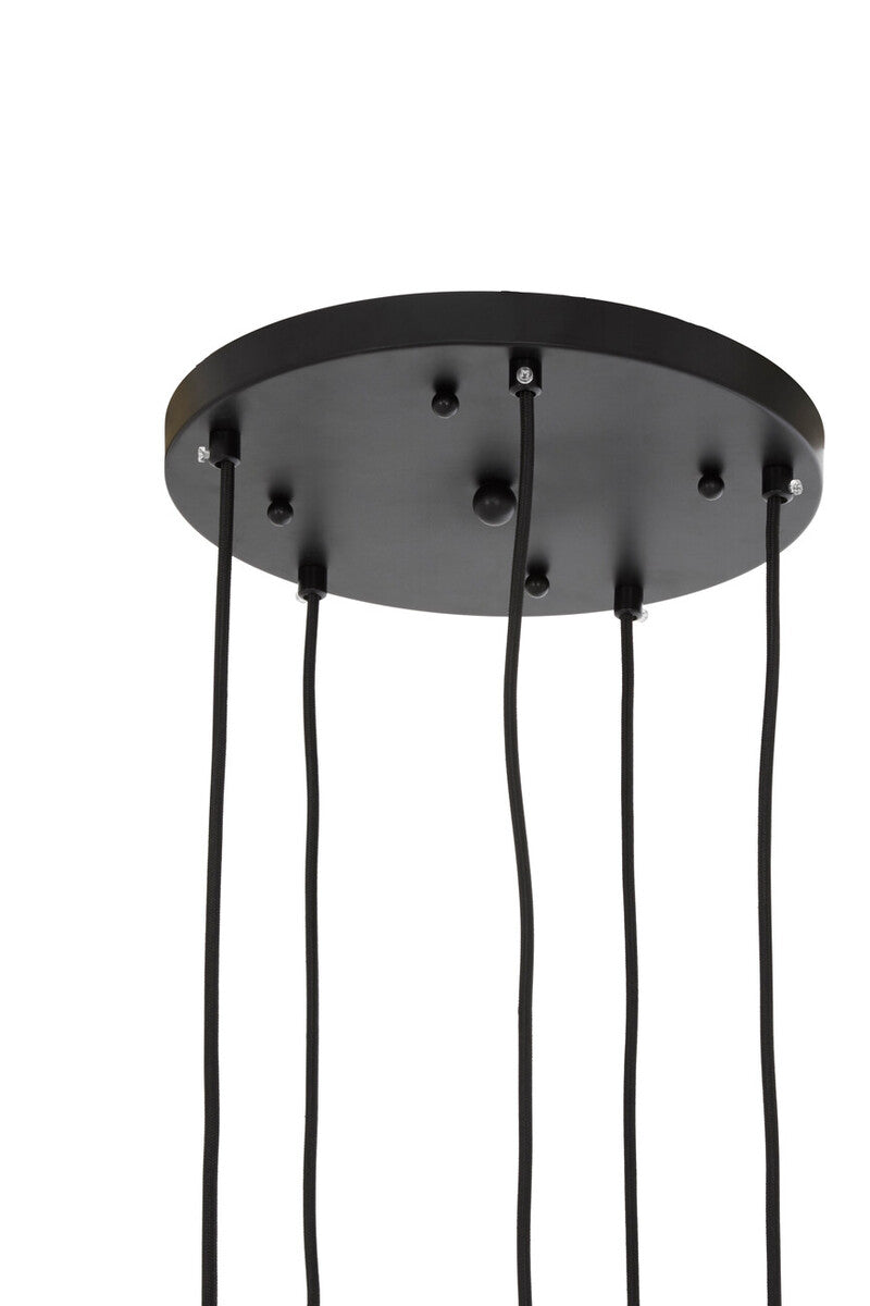 Orsina Revive 5-Light Glass Globe Pendant – Modern Black Chandelier