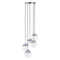 Orsina Revive Chrome 5-Light Pendant – Modern Clear Glass Globe Cluster