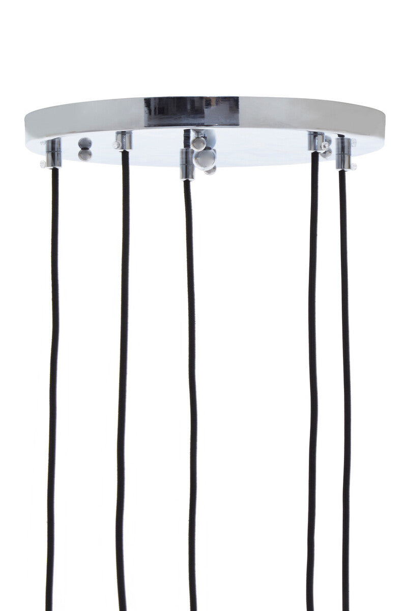 Orsina Revive Chrome 5-Light Pendant – Modern Clear Glass Globe Cluster