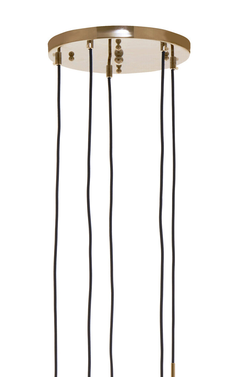 Orsina Revive Gold 5-Light Pendant – Glass Globe Modern Chandelier