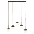 Orsina Revive 5-Light Clear Glass Globe Pendant Light – Black Finish