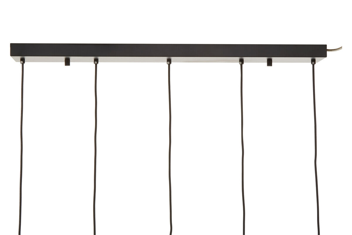 Orsina Revive 5-Light Clear Glass Globe Pendant Light – Black Finish
