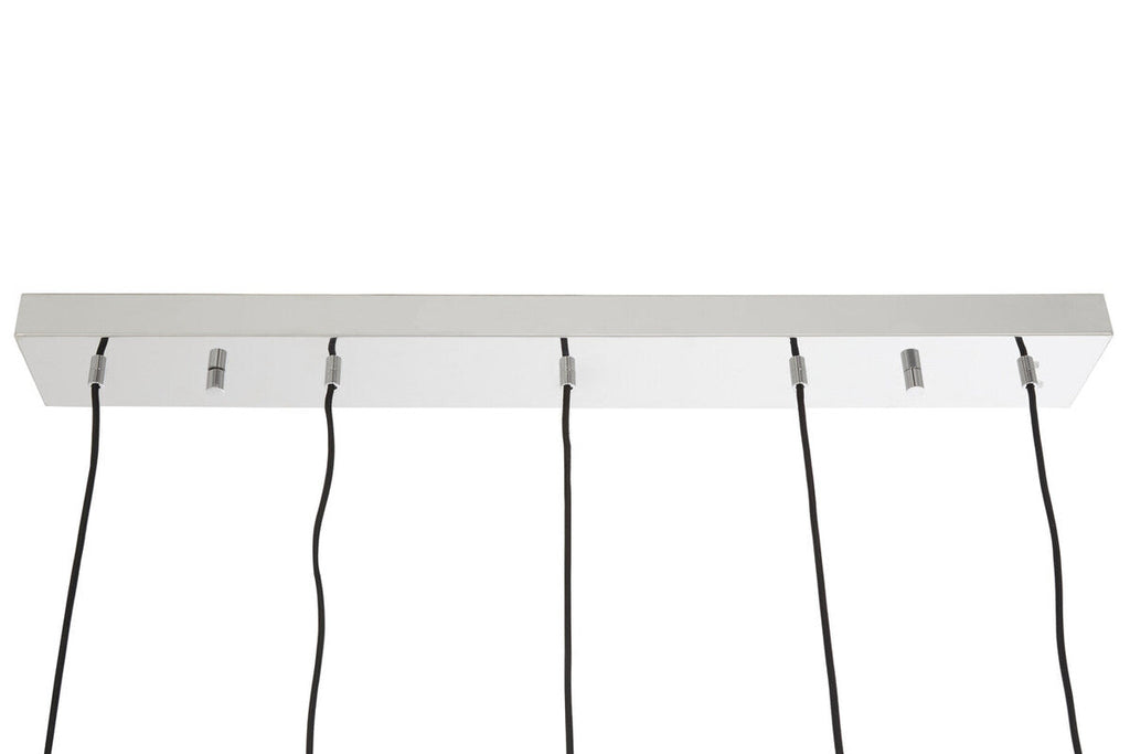 Orsina Revive Chrome 5-Light Pendant | Silver & Clear Glass Chandelier