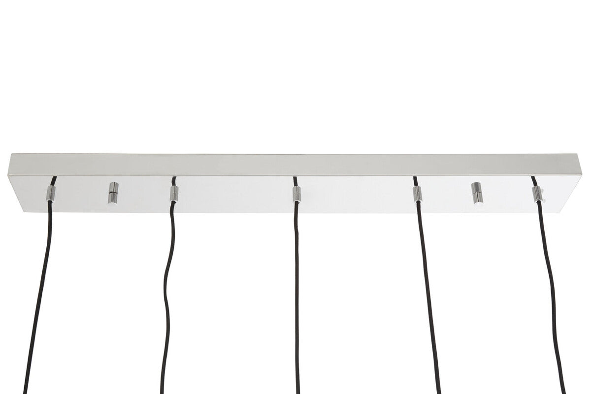 Orsina Revive Chrome 5-Light Pendant | Silver & Clear Glass Chandelier