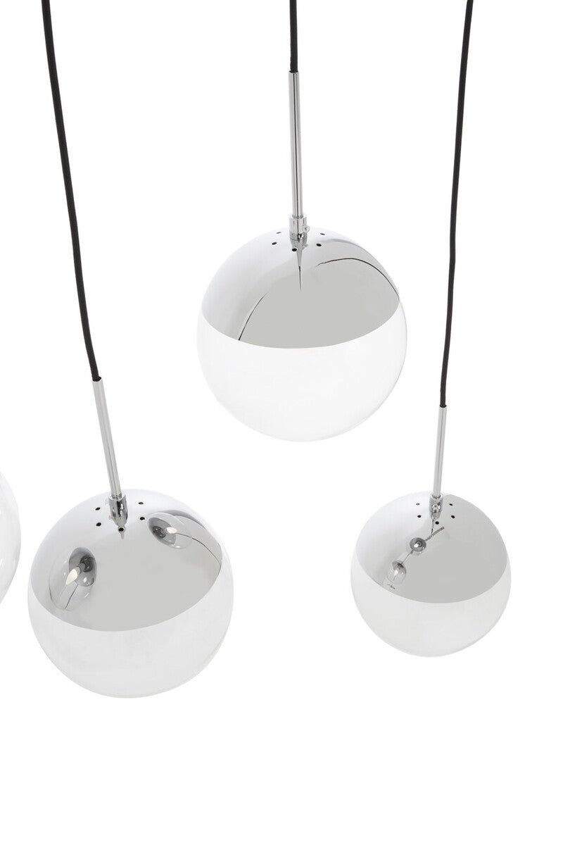 Orsina Revive Chrome 5-Light Pendant | Silver & Clear Glass Chandelier