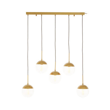 Orsina Revive 5-Light Gold Glass Globe Pendant Light – Modern Dining