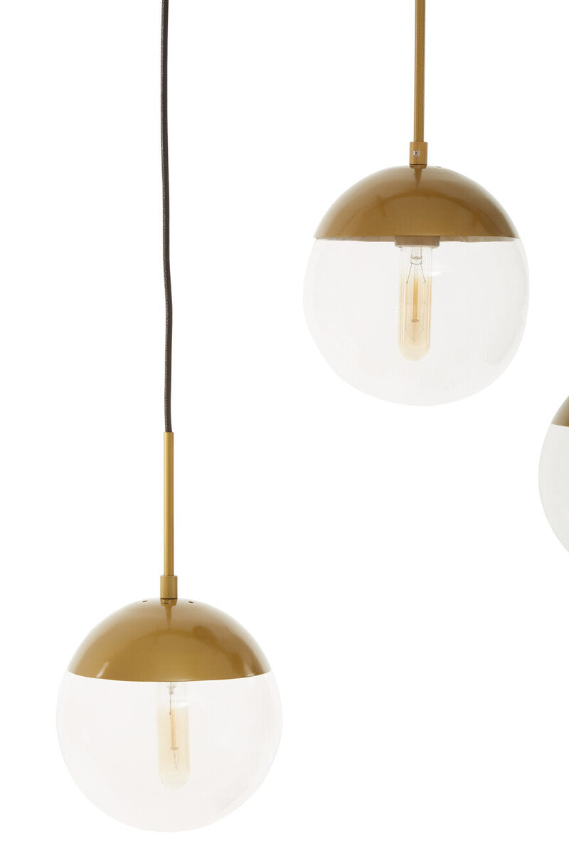 Orsina Revive 5-Light Gold Glass Globe Pendant Light – Modern Dining