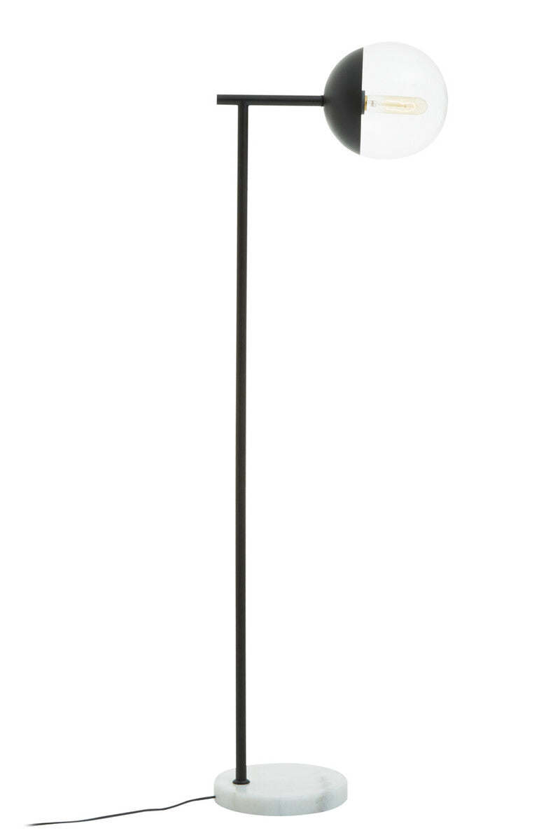 Orsina Revive Floor Lamp – Modern Black Finish with Glass Shade