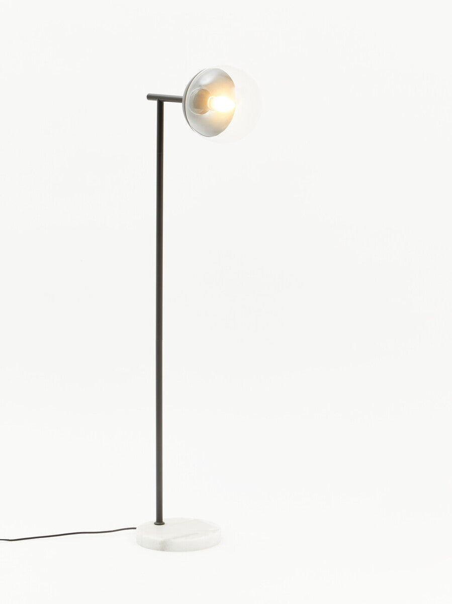 Orsina Revive Floor Lamp – Modern Black Finish with Glass Shade