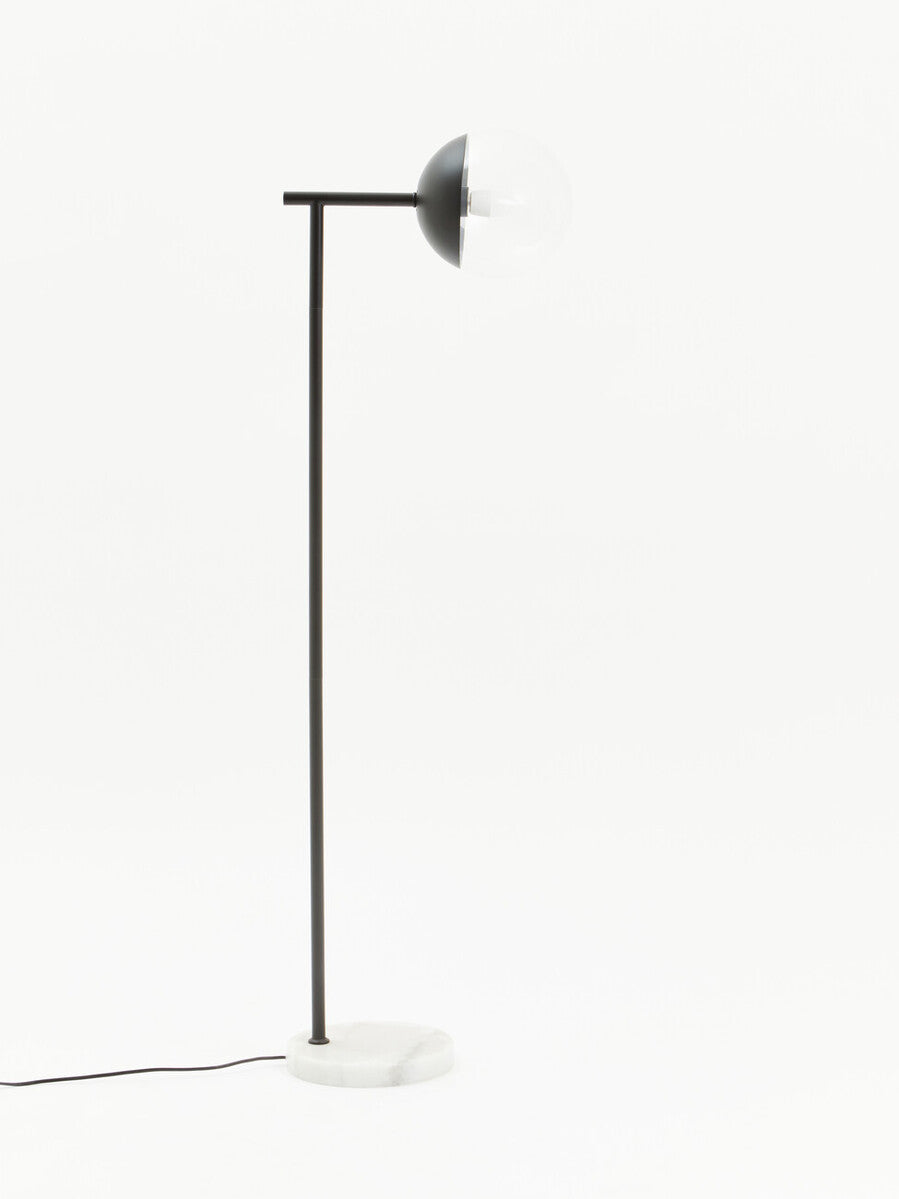 Orsina Revive Floor Lamp – Modern Black Finish with Glass Shade