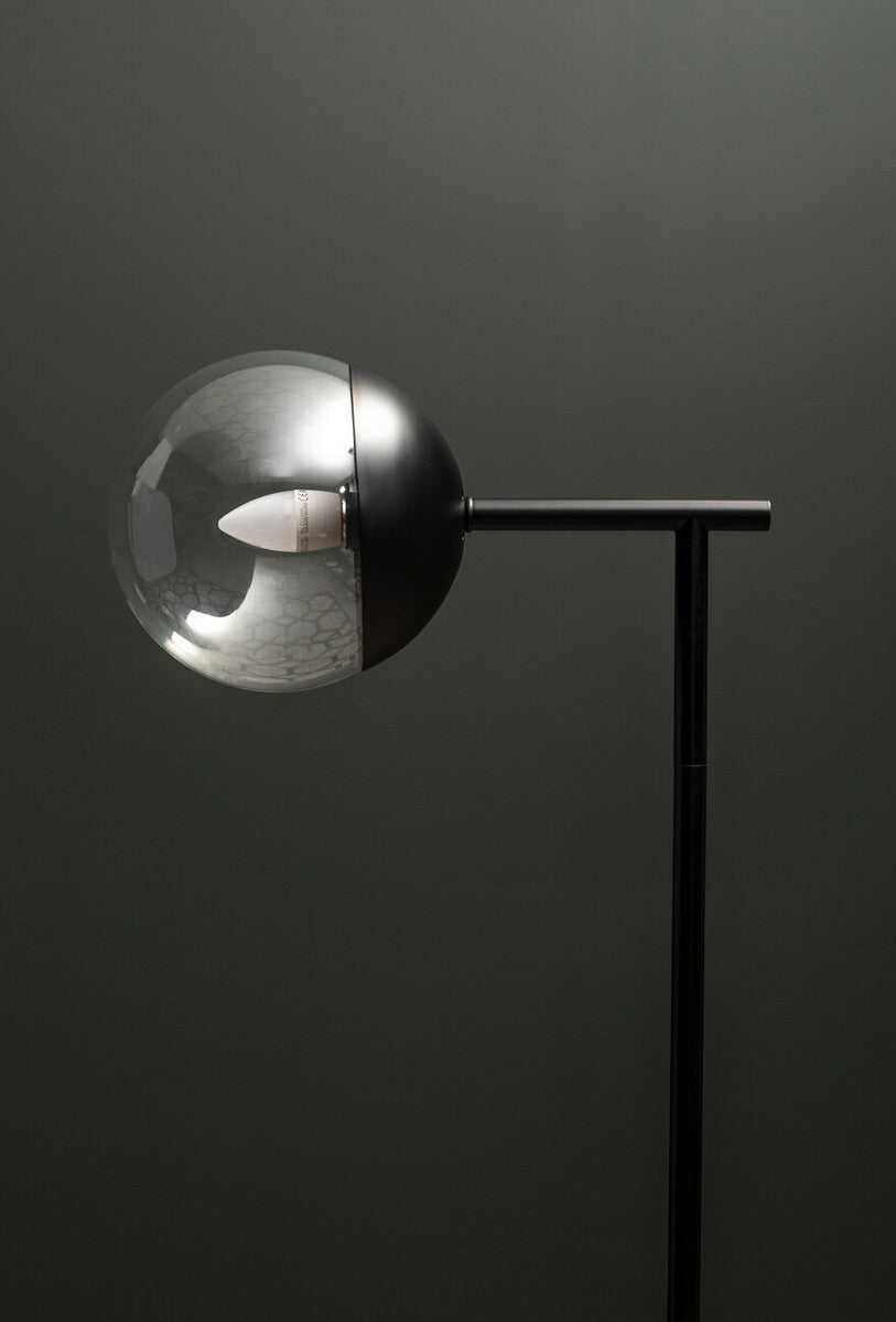 Orsina Revive Floor Lamp – Modern Black Finish with Glass Shade