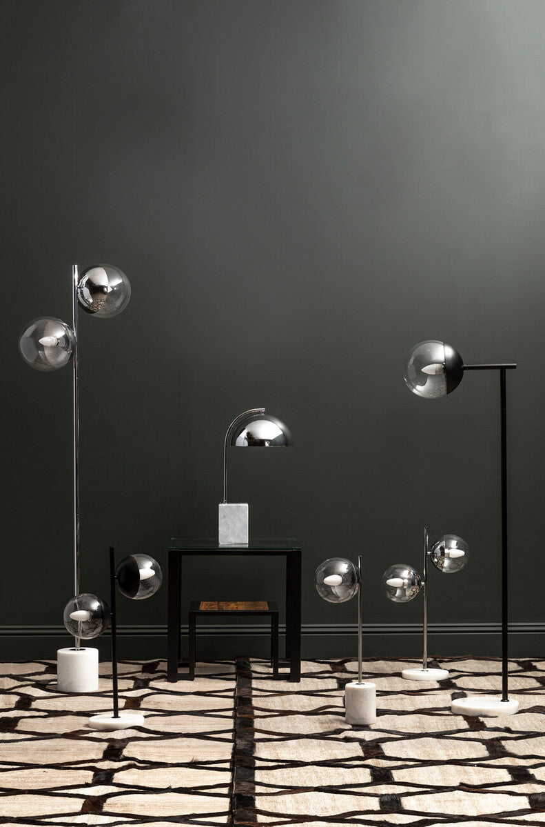 Orsina Revive Floor Lamp – Modern Black Finish with Glass Shade