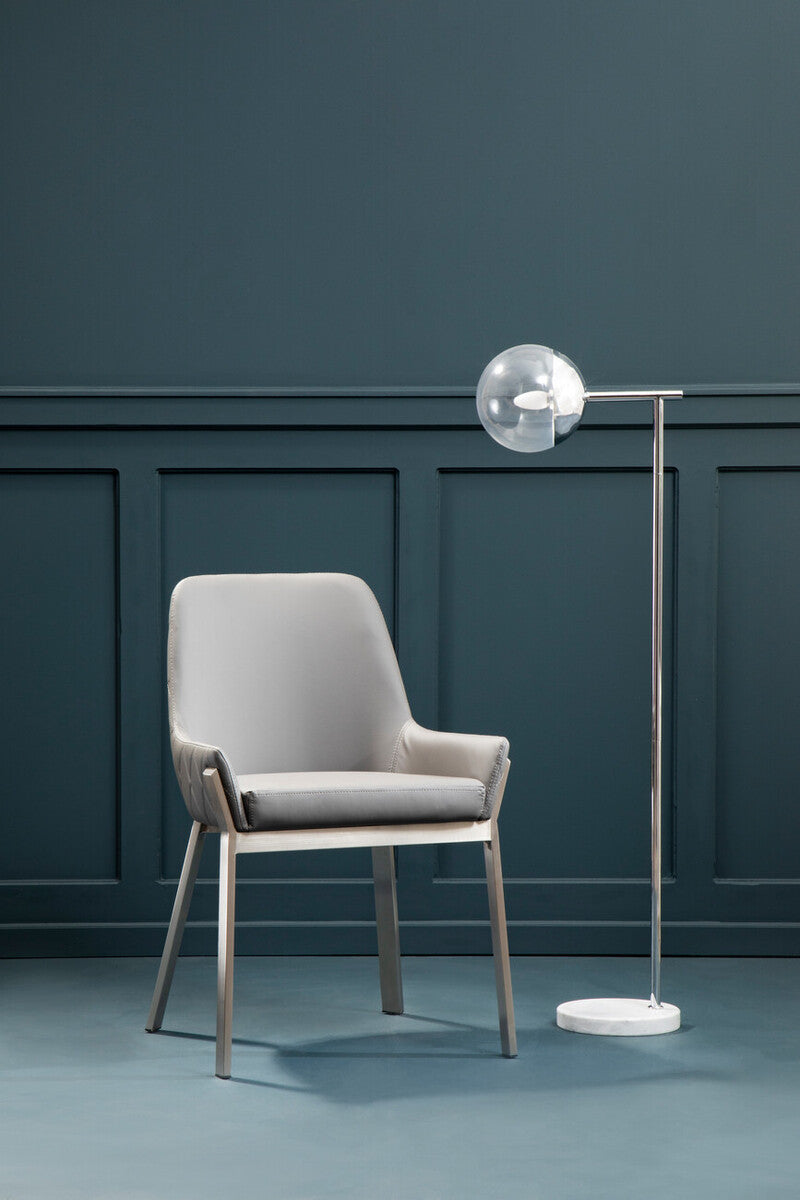 Orsina Revive Chrome Floor Lamp – Modern Slender Globe Lighting