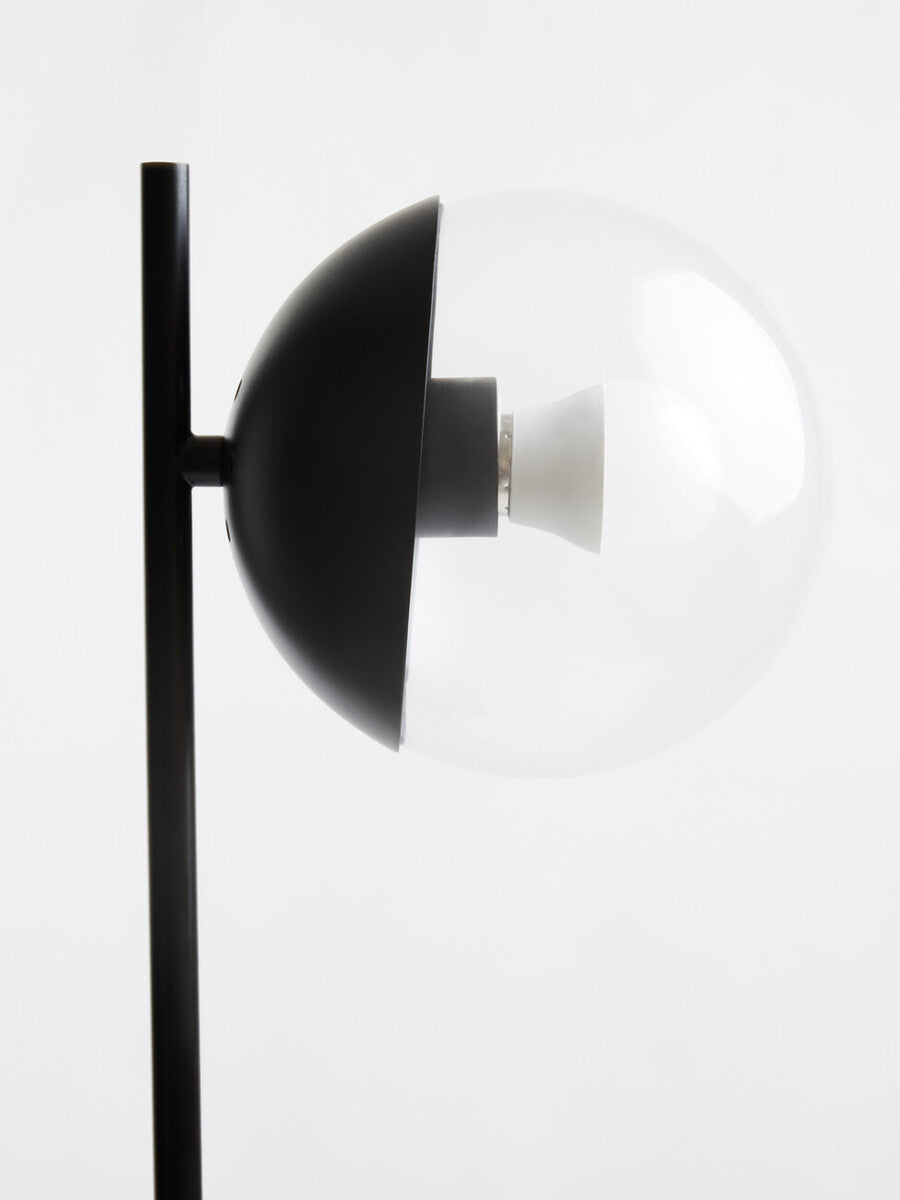 Orsina Revive Black Metal Table Lamp – Marble Base & Globe Shade