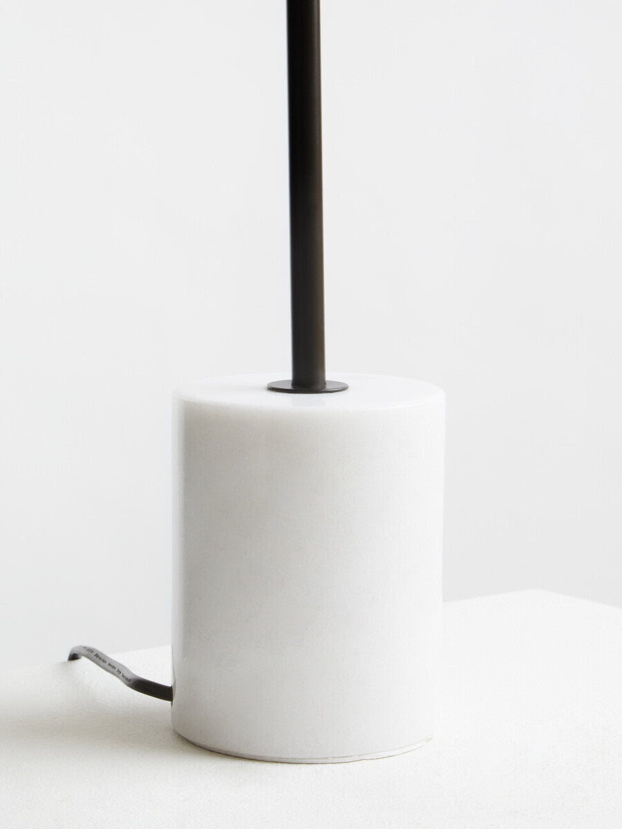 Orsina Revive Black Metal Table Lamp – Marble Base & Globe Shade