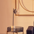 Orsina Revive Black Metal Table Lamp – Marble Base & Globe Shade