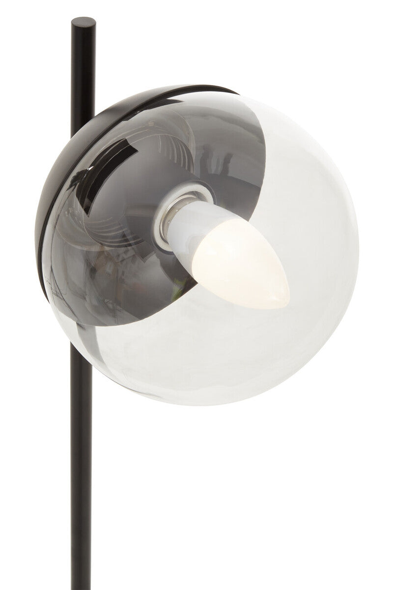 Orsina Revive Black Metal Table Lamp – Marble Base & Globe Shade