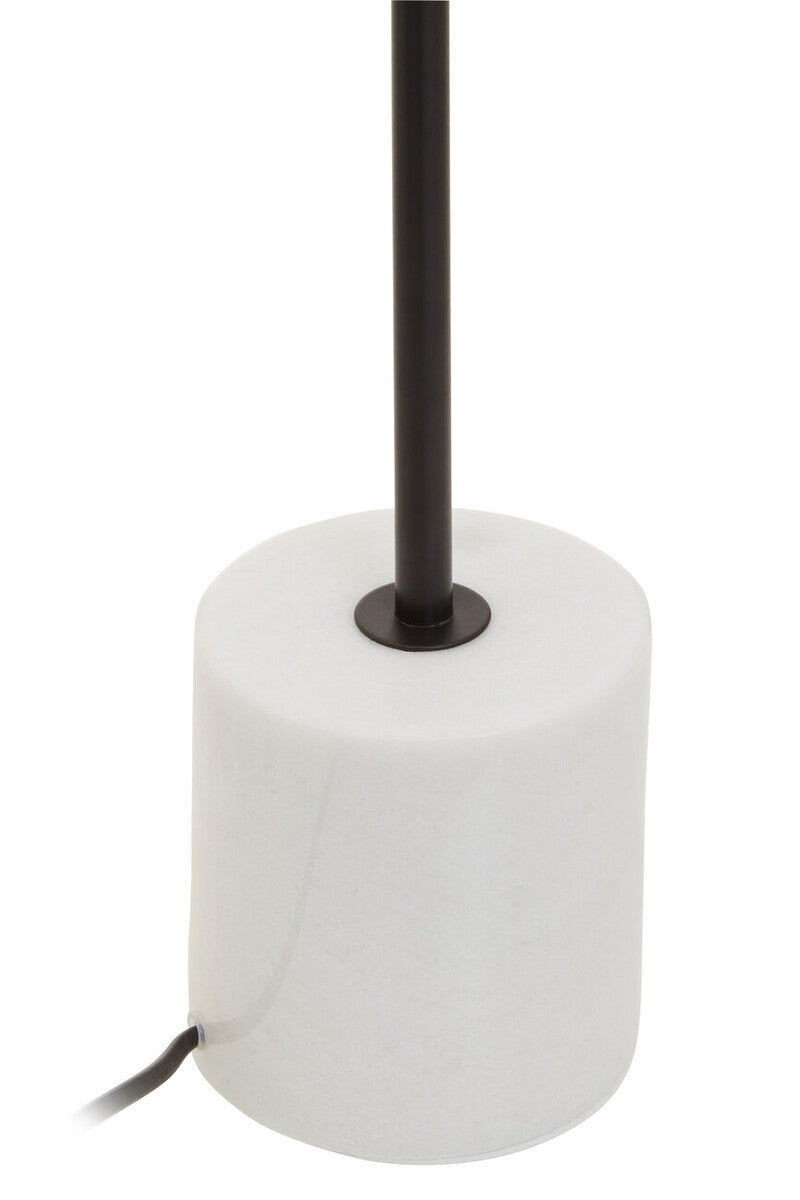 Orsina Revive Black Metal Table Lamp – Marble Base & Globe Shade