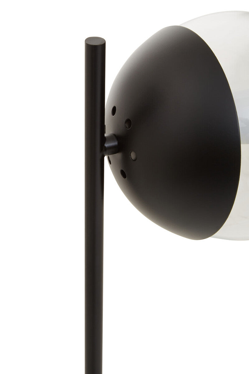 Orsina Revive Black Metal Table Lamp – Marble Base & Globe Shade