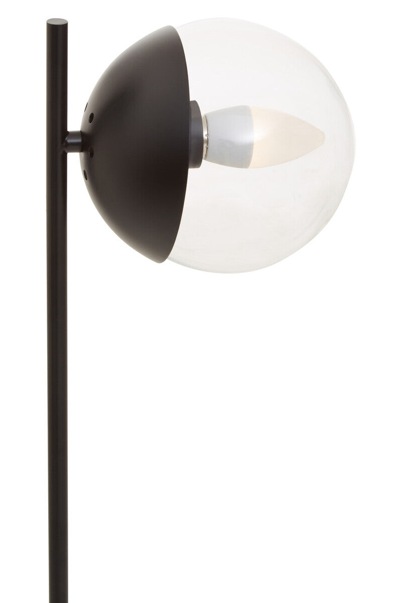 Orsina Revive Black Metal Table Lamp – Marble Base & Globe Shade