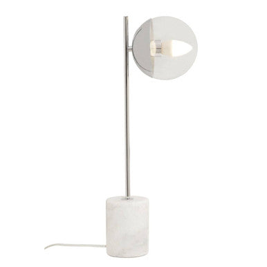 Orsina Revive Table Lamp – Chrome Finish with Marble Base and Glass Globe