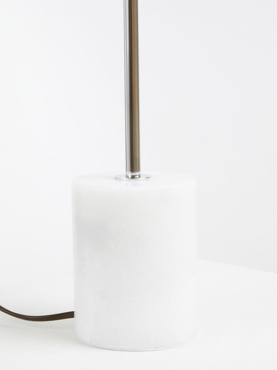 Orsina Revive Table Lamp – Chrome Finish with Marble Base and Glass Globe