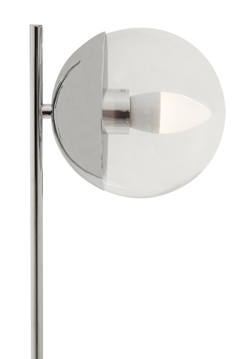 Orsina Revive Table Lamp – Chrome Finish with Marble Base and Glass Globe