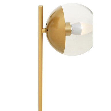 Orsina Revive Gold Metal Table Lamp with White Marble Base & Glass Globe