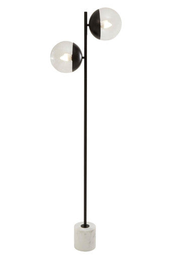 Orsina Revive 2-Light Black Floor Lamp with Marble Base