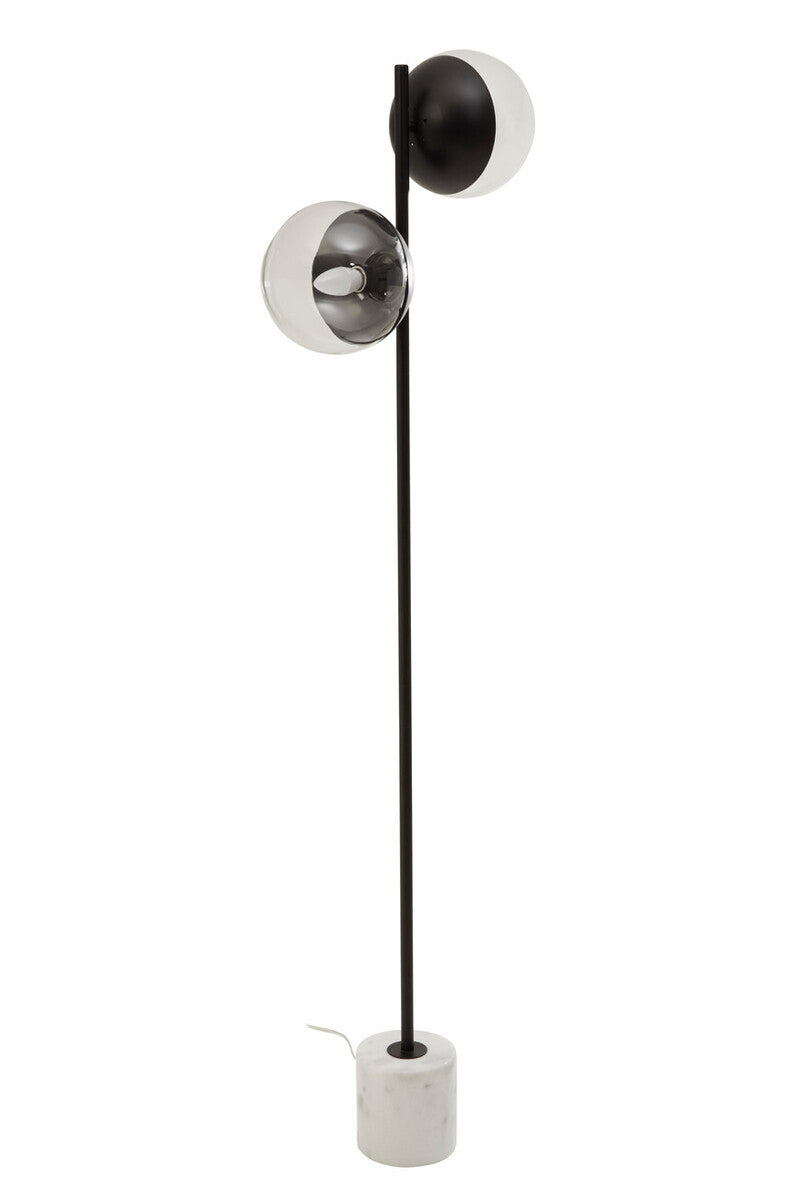 Orsina Revive 2-Light Black Floor Lamp with Marble Base