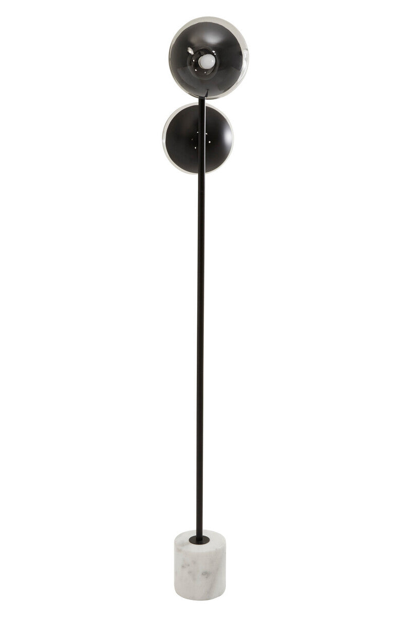 Orsina Revive 2-Light Black Floor Lamp with Marble Base