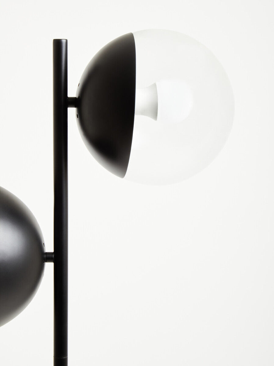 Orsina Revive 2-Light Black Floor Lamp with Marble Base