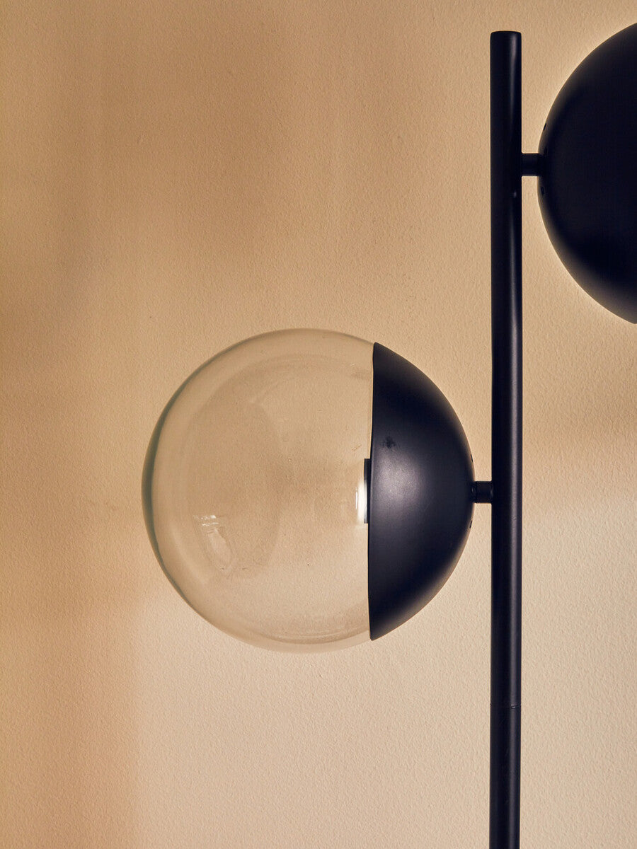 Orsina Revive 2-Light Black Floor Lamp with Marble Base