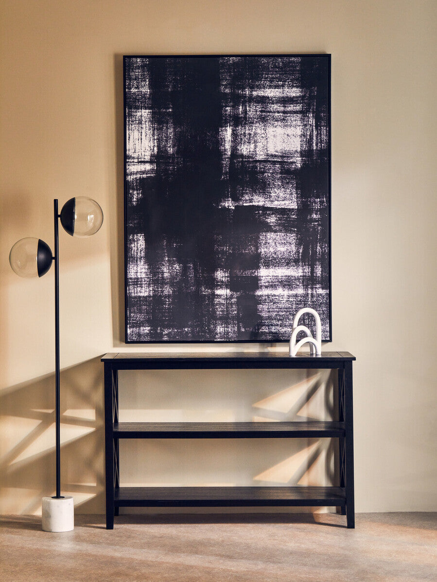 Orsina Revive 2-Light Black Floor Lamp with Marble Base