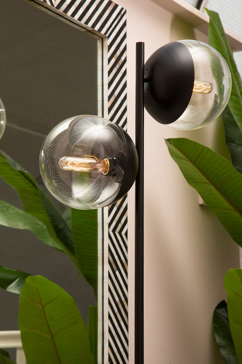 Orsina Revive 2-Light Black Floor Lamp with Marble Base