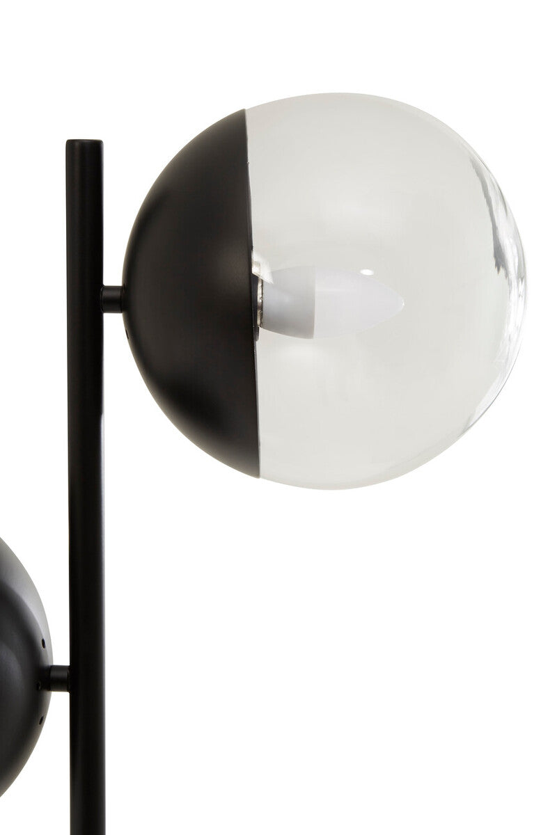 Orsina Revive 2-Light Black Floor Lamp with Marble Base