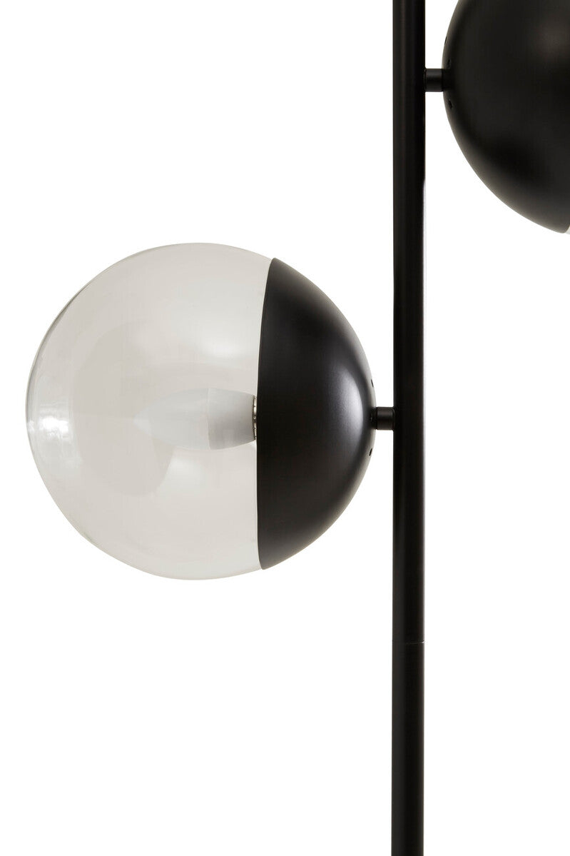 Orsina Revive 2-Light Black Floor Lamp with Marble Base