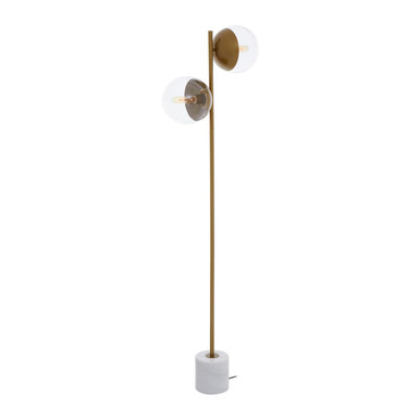 Orsina Revive Gold Floor Lamp – Two Light Glass Globe Modern Lighting