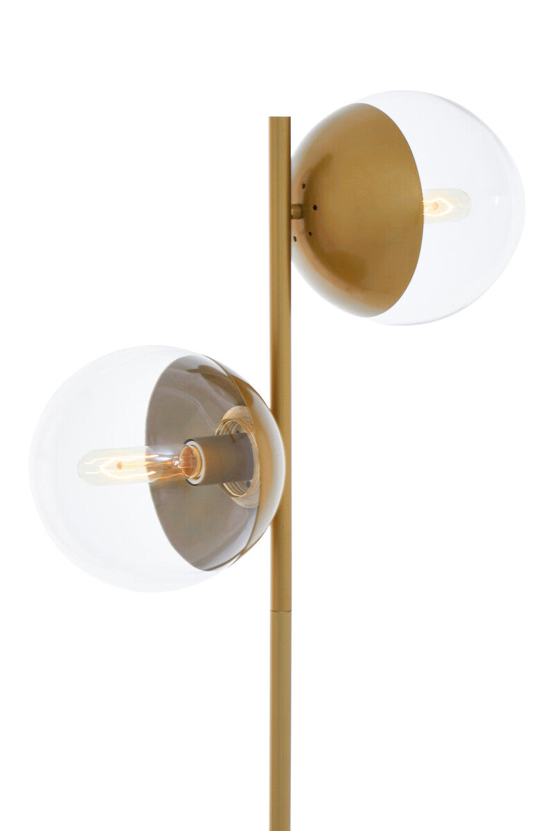 Orsina Revive Gold Floor Lamp – Two Light Glass Globe Modern Lighting