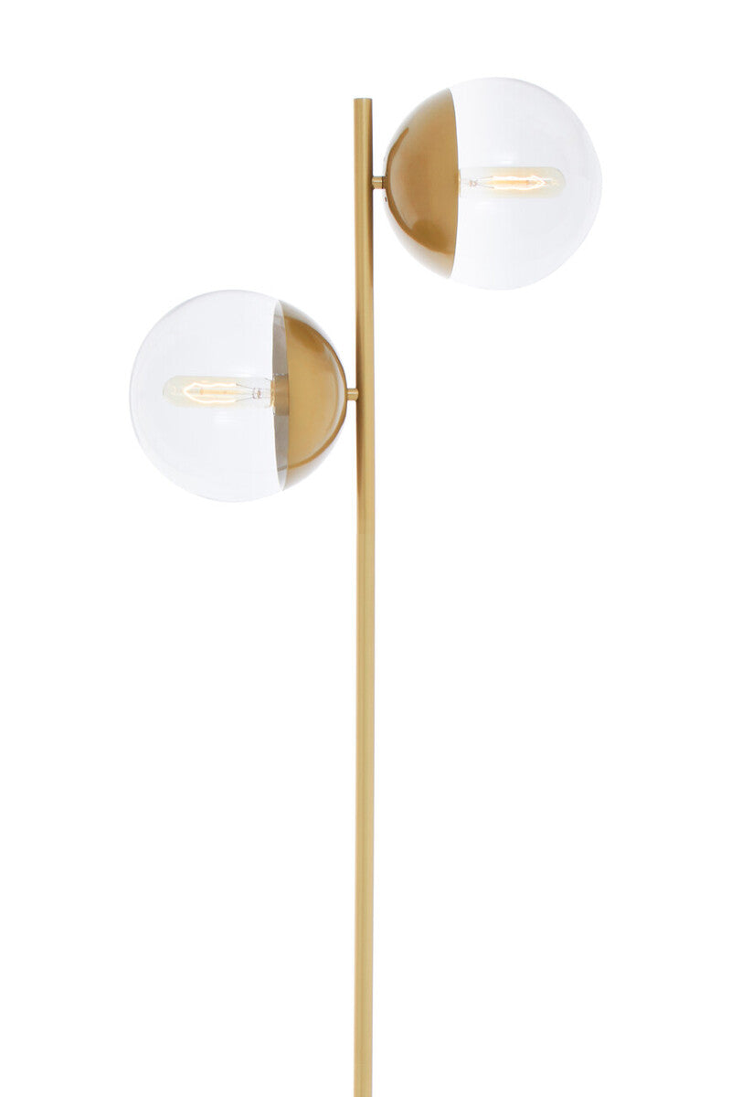 Orsina Revive Gold Floor Lamp – Two Light Glass Globe Modern Lighting