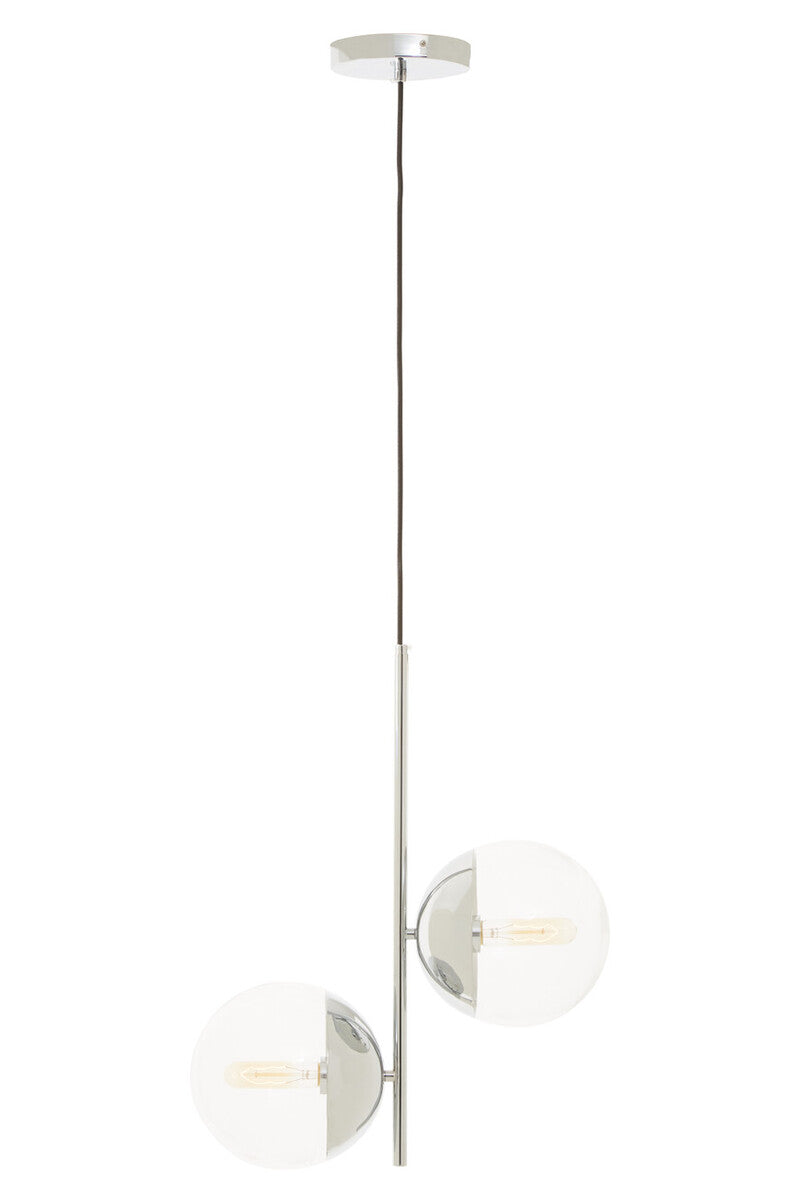 Orsina Revive 2-Bulb Pendant Light – Chrome Finish & Glass Globes