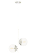 Orsina Revive 2-Bulb Pendant Light – Chrome Finish & Glass Globes