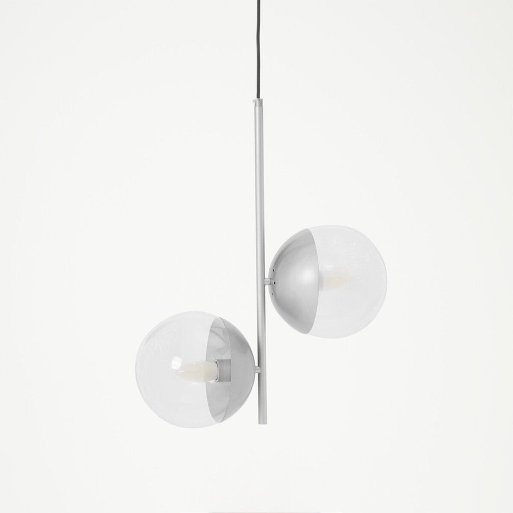 Orsina Revive 2-Bulb Pendant Light – Chrome Finish & Glass Globes