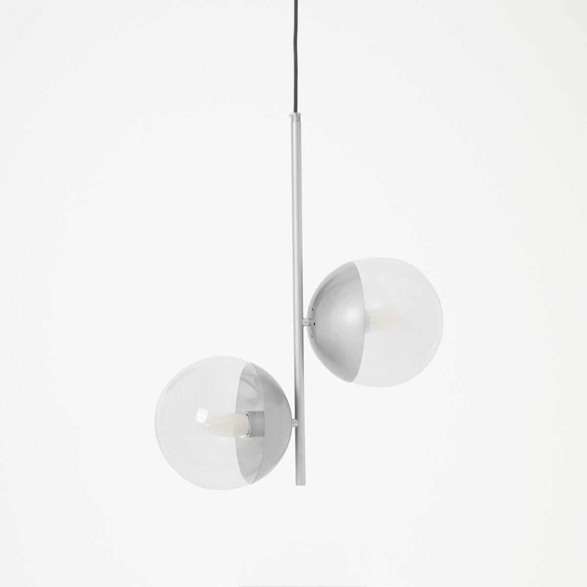 Orsina Revive 2-Bulb Pendant Light – Chrome Finish & Glass Globes