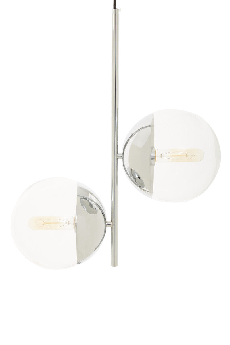 Orsina Revive 2-Bulb Pendant Light – Chrome Finish & Glass Globes