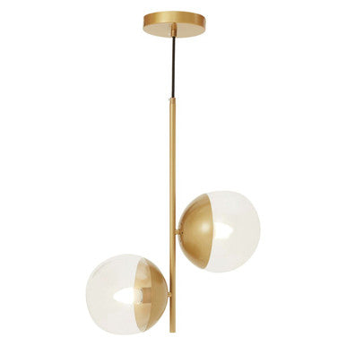 Orsina Revive Gold Pendant Light | Dual Glass Globe Shades